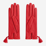 MM5010 (red) - Italian lambskin tassel gloves with luxurious cashmere lining