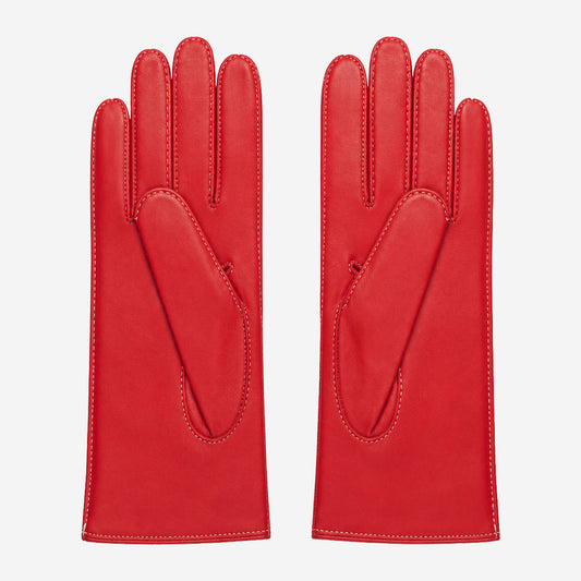 MM5020 (red/white) – Italian lambskin cashmere-lined leather gloves