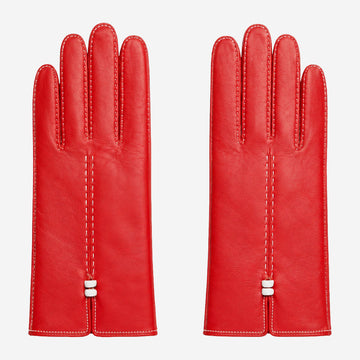 MM5020 (red/white) – Italian lambskin cashmere-lined leather gloves