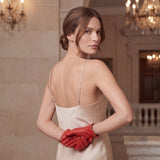 MM5020 (red/white) – Italian lambskin cashmere-lined leather gloves