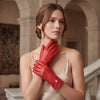 MM5020 (red/white) – Italian lambskin cashmere-lined leather gloves