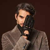 Marcello (black) – Luxurious Italian peccary driving gloves