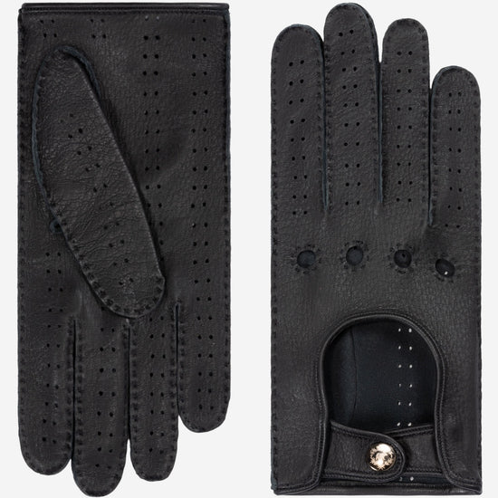 Maria (black) - Italian driving gloves made of American deerskin leather - Leather Gloves Online - Luxury Leather Gloves - 1