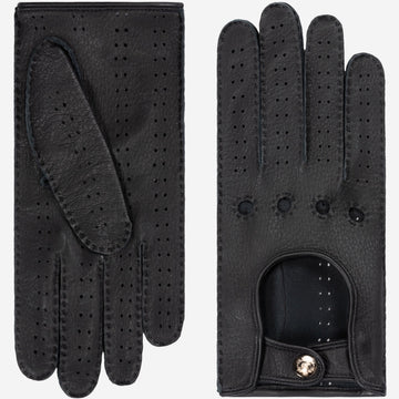 Maria (black) - Italian driving gloves made of American deerskin leather - Leather Gloves Online - Luxury Leather Gloves - 1