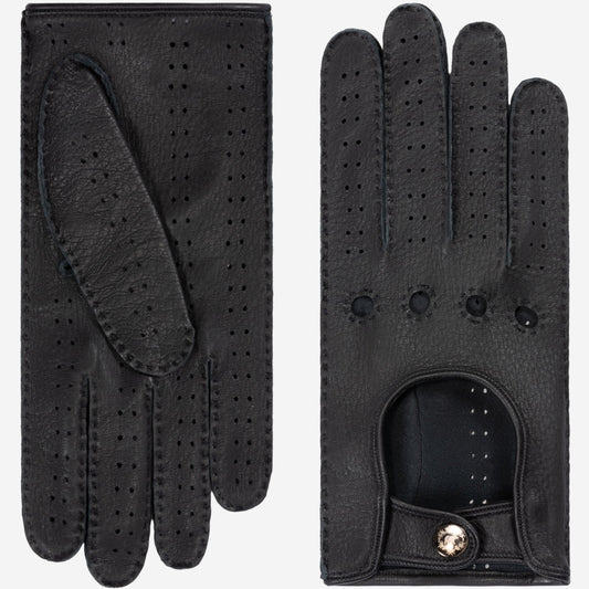Maria (black) - Italian driving gloves made of American deerskin leather - Leather Gloves Online - Luxury Leather Gloves - 1