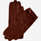 Mario (brown) - Italian lambskin leather driving gloves