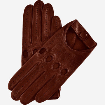 Mario (brown) - Italian lambskin leather driving gloves & touchscreen feature  - Leather Gloves Online - Luxury Leather Gloves - 1