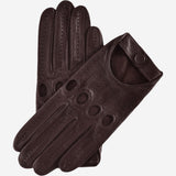 Mario (dark brown) - Italian lambskin leather driving gloves & touchscreen feature