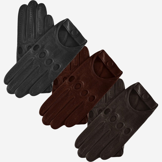 Mario (black) - Italian lambskin leather driving gloves & touchscreen feature - Leather Gloves Online - Luxury Leather Gloves - 5