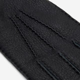 Matteo (black) - Italian gloves made of American deerskin leather with cashmere lining