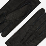 Matteo (black) - Italian gloves made of American deerskin leather with cashmere lining