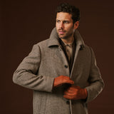 Matteo (brown) - Italian gloves made of American deerskin leather with cashmere lining