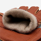 Matteo (brown) - Italian gloves made of American deerskin leather with cashmere lining