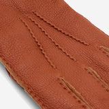 Matteo (brown) - Italian gloves made of American deerskin leather with cashmere lining