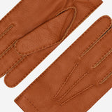 Matteo (brown) - Italian gloves made of American deerskin leather with cashmere lining