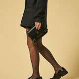 Mirella (black) - Italian calf leather women's crossbody bag (with shoulder strap)