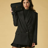 Mirella (black) - Italian calf leather women's crossbody bag (with shoulder strap)