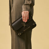 Mirella (brown) - Italian calf leather women's crossbody bag (with shoulder strap)