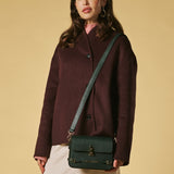 Mirella (green) - Italian calf leather women's crossbody bag (with shoulder strap)