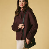 Mirella (green) - Italian calf leather women's crossbody bag (with shoulder strap)