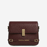 Mirella (eggplant) - Italian calf leather women's crossbody bag (with shoulder strap)