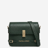 Mirella (green) - Italian calf leather women's crossbody bag (with shoulder strap)