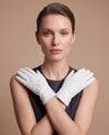 PZ01 (white) – Embroidered unlined Italian lambskin opera gloves