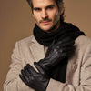 Noah (black) – Luxurious deerskin leather gloves with warm wool lining