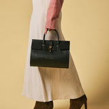 Oriana (black) - Italian calf leather women's handbag (with shoulder strap)
