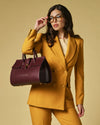 Oriana (eggplant) - Italian calf leather women's handbag (with shoulder strap)