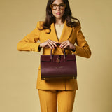 Oriana (eggplant) - Italian calf leather women's handbag (with shoulder strap)