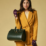 Oriana (green) - Italian calf leather women's handbag (with shoulder strap)