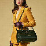 Oriana (green) - Italian calf leather women's handbag (with shoulder strap)