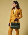 Oriana (green) - Italian calf leather women's handbag (with shoulder strap)