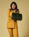 Oriana (green) - Italian calf leather women's handbag (with shoulder strap)