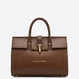 Oriana (brown) - Italian calf leather women's handbag (with shoulder strap)