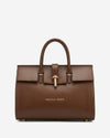 Oriana (brown) - Italian calf leather women's handbag (with shoulder strap)