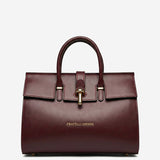 Oriana (eggplant) - Italian calf leather women's handbag (with shoulder strap)