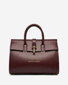 Oriana (eggplant) - Italian calf leather women's handbag (with shoulder strap)