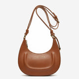Ornella (cognac) - Italian calf leather women's crossbody bag (with shoulder strap)