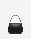 Ottavia (black) - Italian calf leather women's crossbody bag (with shoulder strap)
