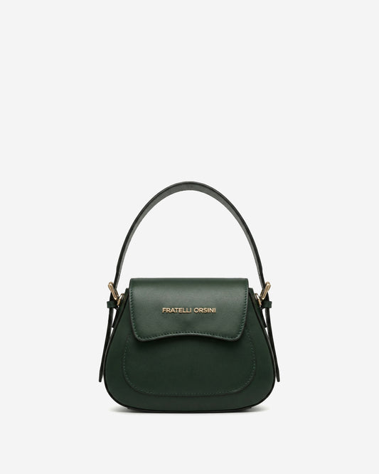 Ottavia (green) - Italian calf leather women's crossbody bag (with shoulder strap)
