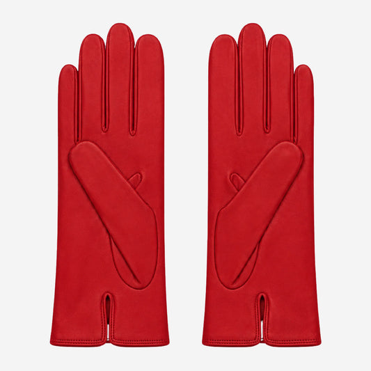 P2666 (red) - Women’s unlined Italian lambskin leather dress gloves