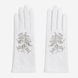 PZ01G (white) – Unlined Italian lambskin embroidered dress gloves