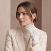PZ01G (white) – Unlined Italian lambskin embroidered dress gloves