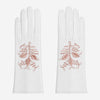 PZ01P (white) - Unlined embroidered Italian lambskin leather gloves