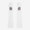 PZ01W14G (white) - Unlined Italian lambskin 16-button opera gloves with embroidery