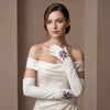 PZ01W14G (white) - Unlined Italian lambskin 16-button opera gloves with embroidery