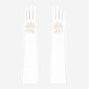 PZ01W14W (white) - Unlined Italian lambskin 16-button opera gloves with embroidery