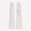 PZ01W14W (white) - Unlined Italian lambskin 16-button opera gloves with embroidery